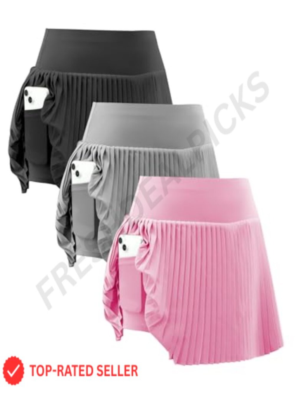 Pleated Tennis Skirt with Pockets Athletic Golf Skorts